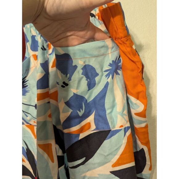 Women's Soft Surroundings Cabana Bay Wide Leg Crop Pants Vermillion Aqua 2X - Picture 7 of 12